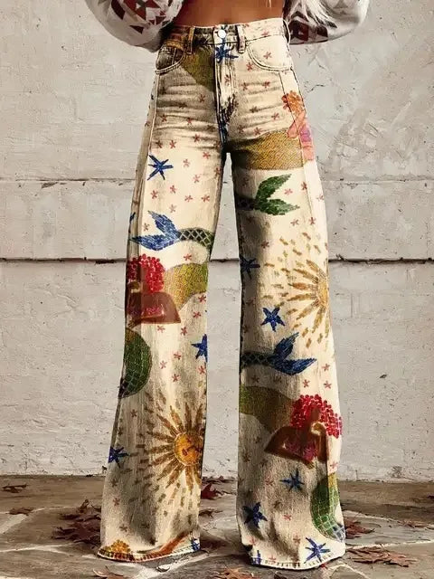Azly - Pantalon floral décontracté et élégant